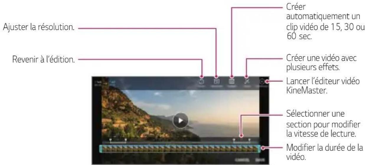 LG LMQ850EMW - Modification des vidéos - 1