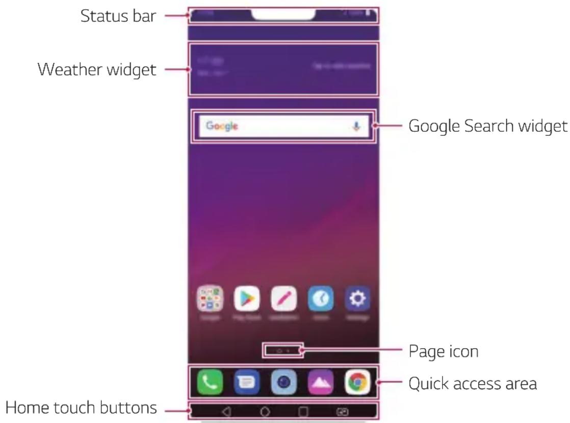 LG LMQ850EMW - Home screen layout - 1