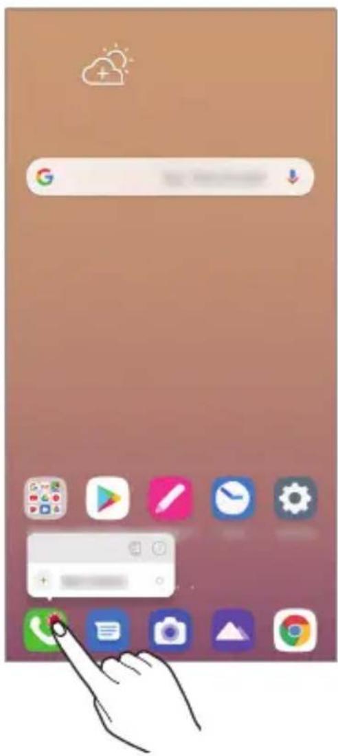 LG LMK410EMW - Raccourcis des applications - 1