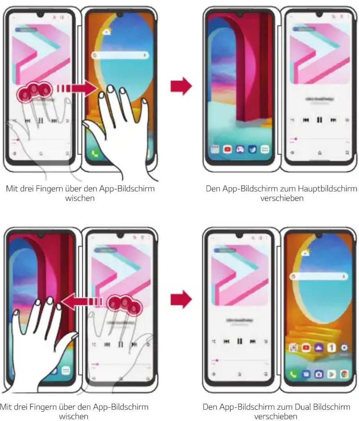 LG LMG910EMW - Beim Dual Bildschirm zwischen App-Bildschirmen wechseln - 1
