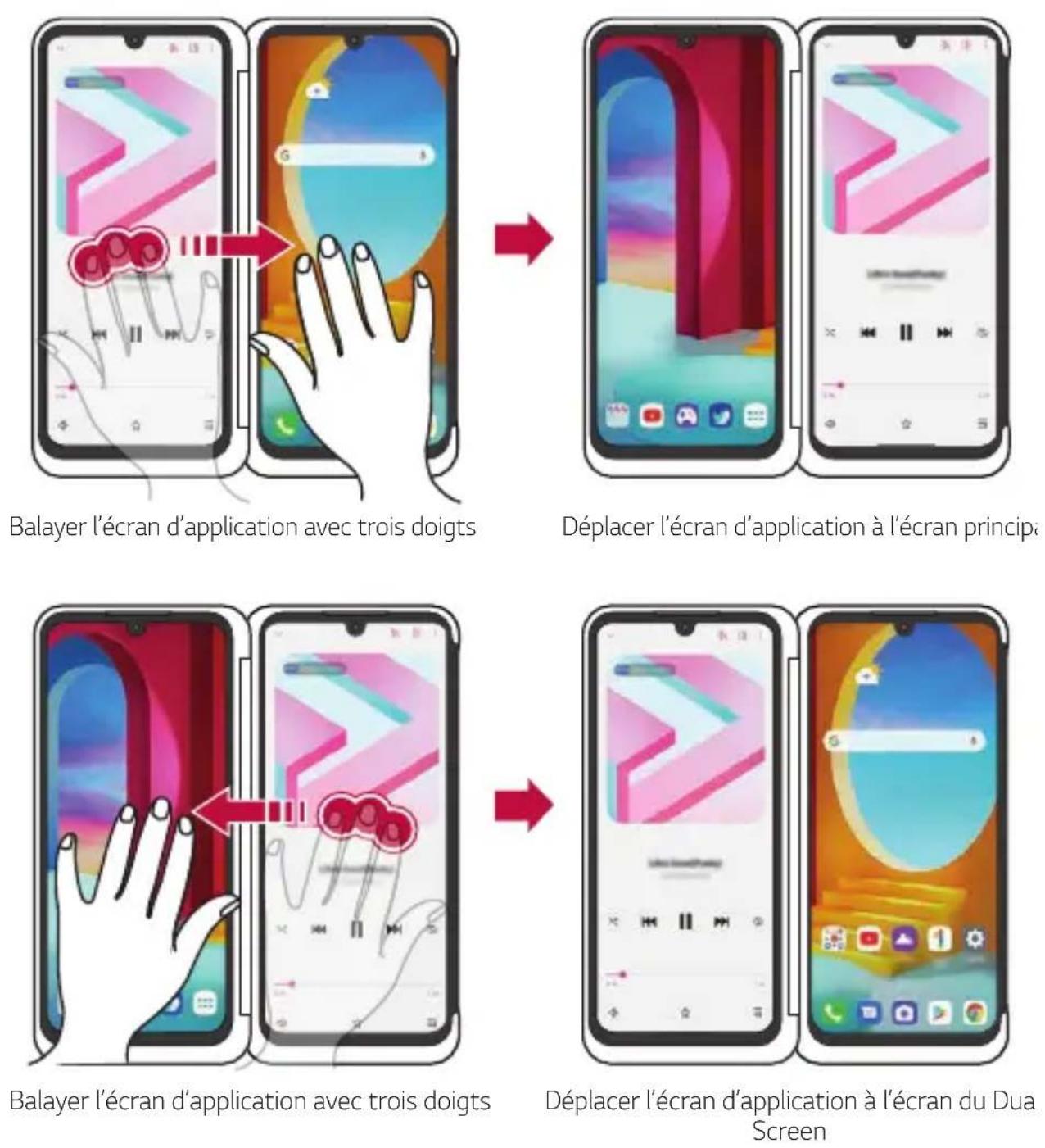 LG LMG910EMW - Se déplacer entre les écrans d'application sur le Dual Screen - 1