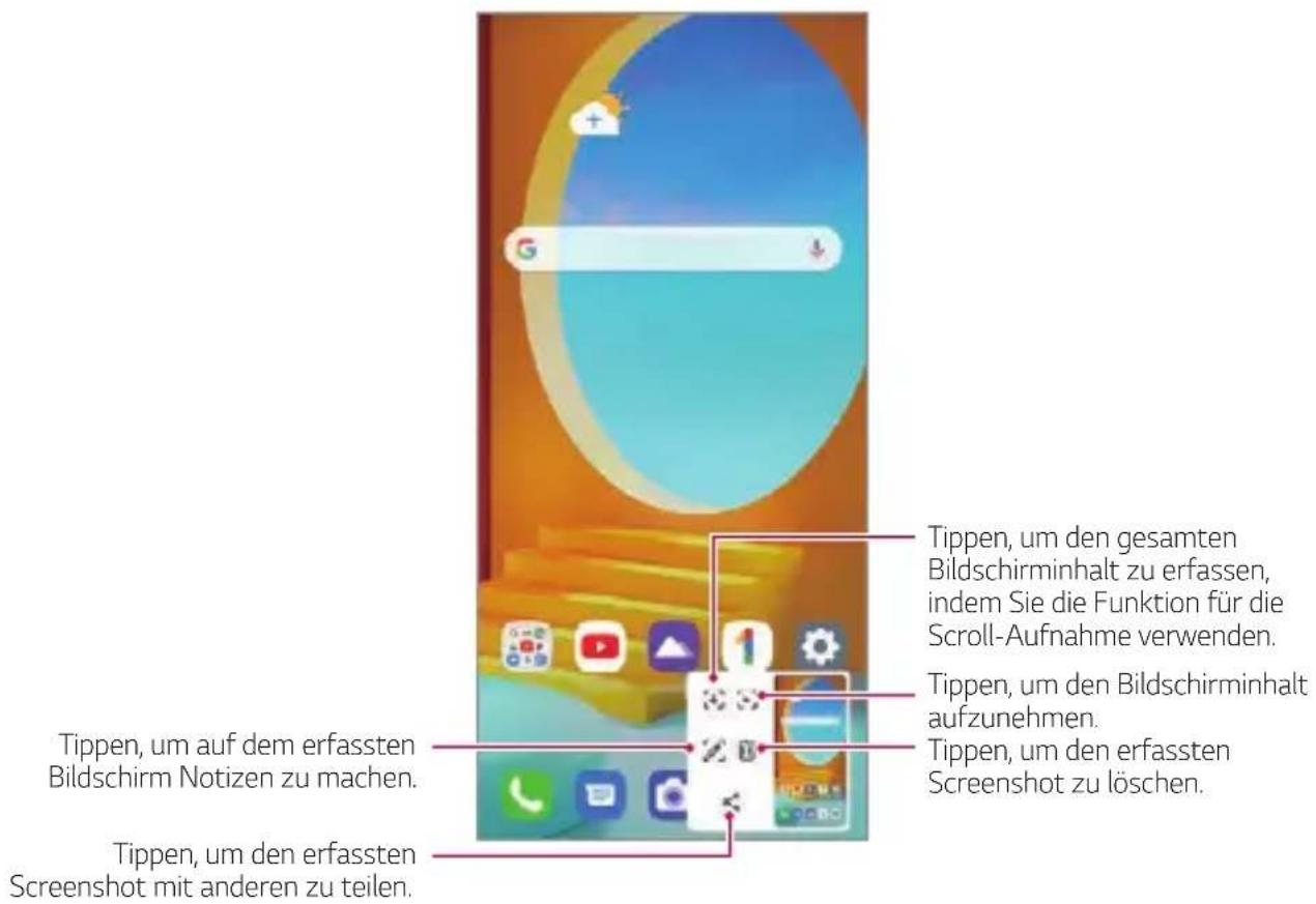 LG LMG910EMW - Zusätzliche Funktionen nach Erstellen eines Screenshots - 1