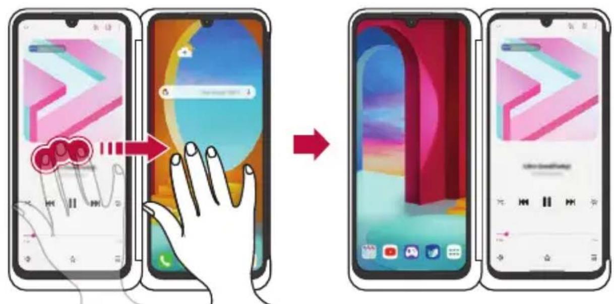 LG LMG900EM - Pohyb medzi obrazovkami aplikácína Dual Screene - 1