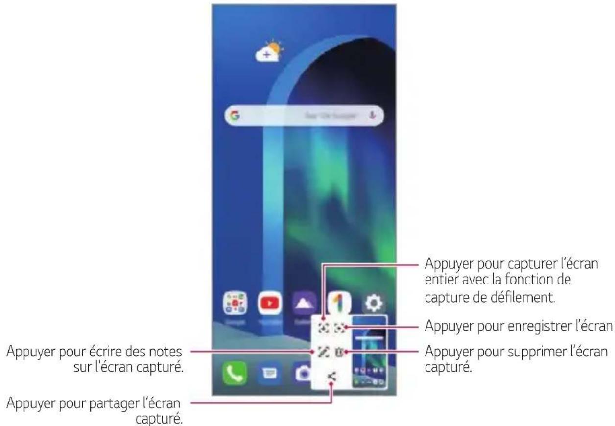 LG LMG900EM - Fonctions supplémentaires après avoir fait une capture d'écran - 1