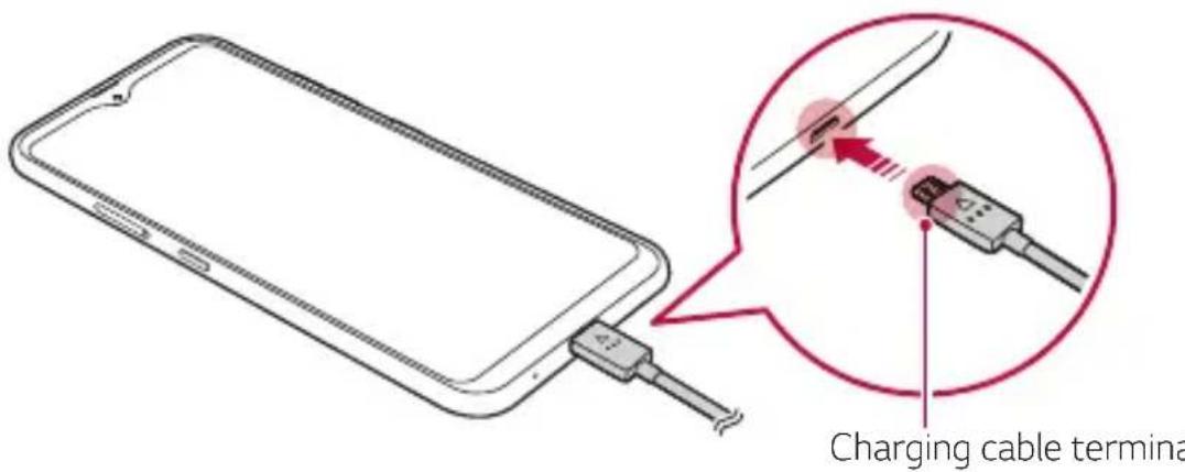 LG LMK200EMW - Charging the battery - 1