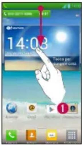LG P760 - Termine di una chiamata dalla barra di stato - 1