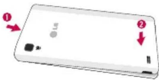 LG P760 - Namestitev kartice USIM in baterije - 3