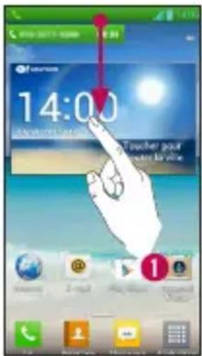 LG P760 - Terminer un appel depuis la barre d'état - 1