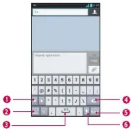 LG P760 - Tipkovnica LG – QWERTY – vnos številk in simbolov - 1