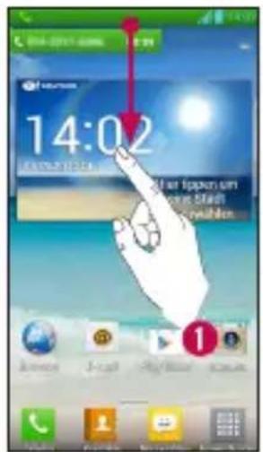 LG P760 - Einen Anruf von der Statusleiste aus beenden - 1