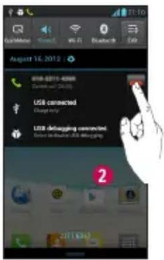 LG P760 - Ending a Call from the Status Bar - 2