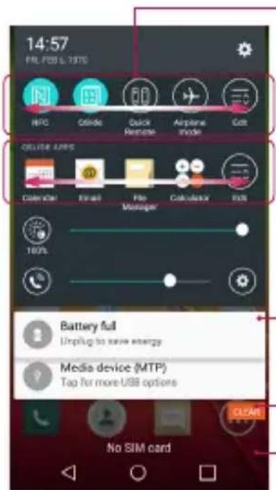 LG D620R - Opening the notifications panel - 1