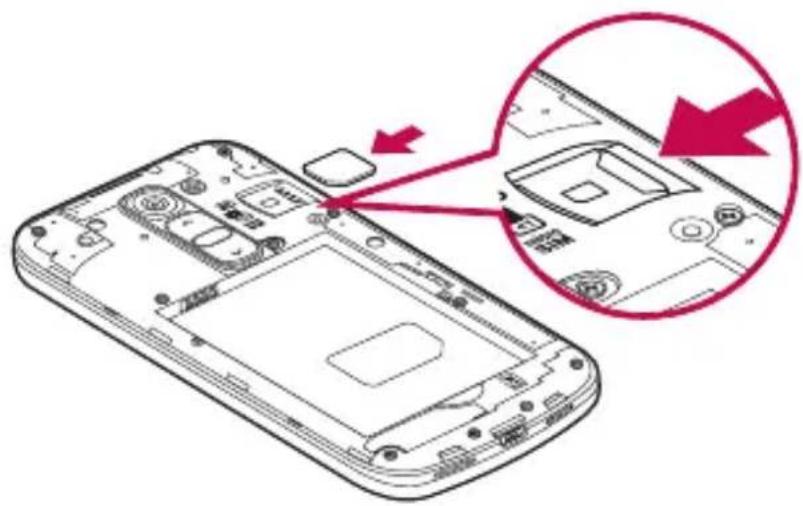LG D620R - Installing the SIM card and battery - 2