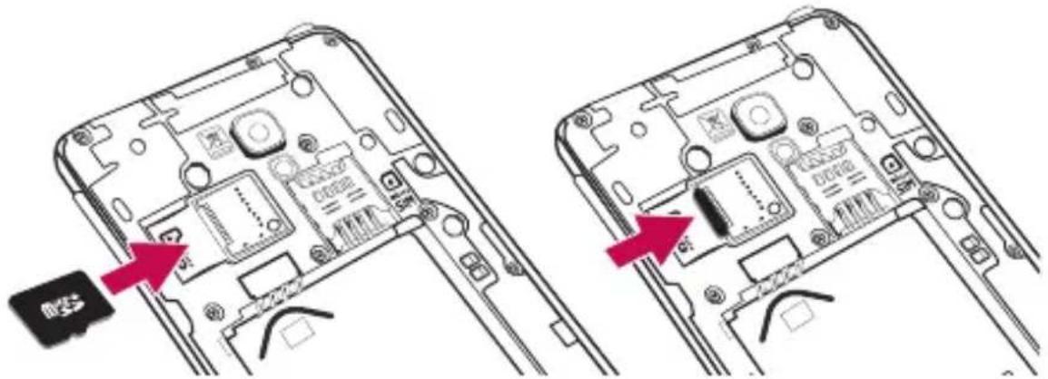 LG D505 - Een microSD plaatsen - 2