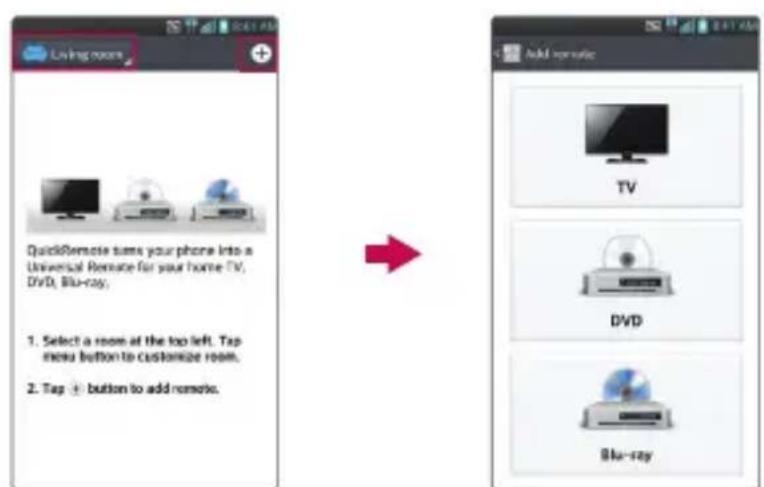 LG D505 - De applicatie QuickRemote openen en uw QuickRemote(s) instellen - 1