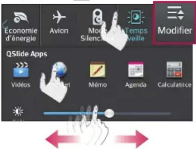 LG D505 - Réorganiser les éléments Paramètres rapides sur le volet Notifications : - 1