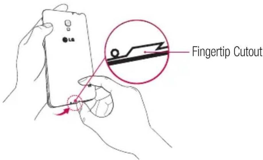LG D505 - Installing the Micro SIM card and battery - 1