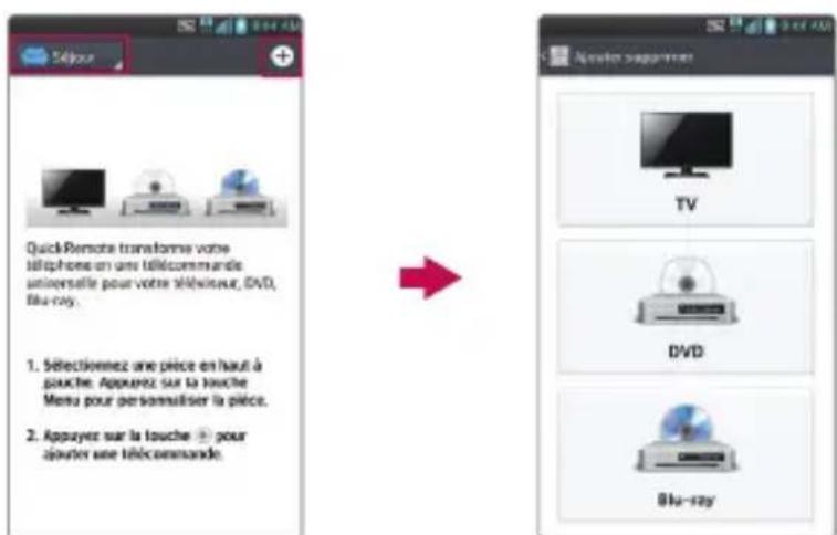 LG D505 - Ouvrir l'application QuickRemote et configurer votre téléphone comme télécommande : - 1