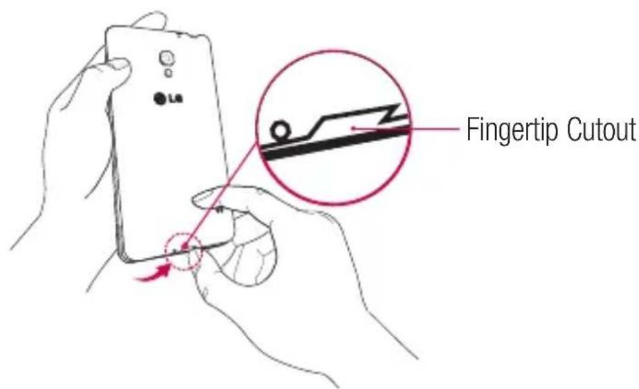 LG D505 - Inserting a microSD card - 1