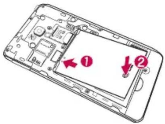 LG D505 - Installation de la carte micro-SIM et de la batterie - 3