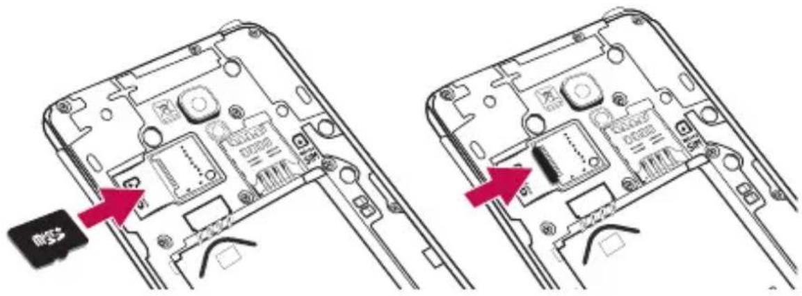 LG D505 - Inserting a microSD card - 2