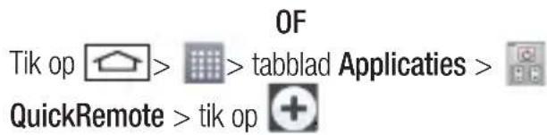OF Tik op > tabblad Applicaties > QuickRemote > tik op +
