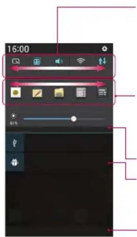 LG D620 - Ouvrir le volet Notifications - 1