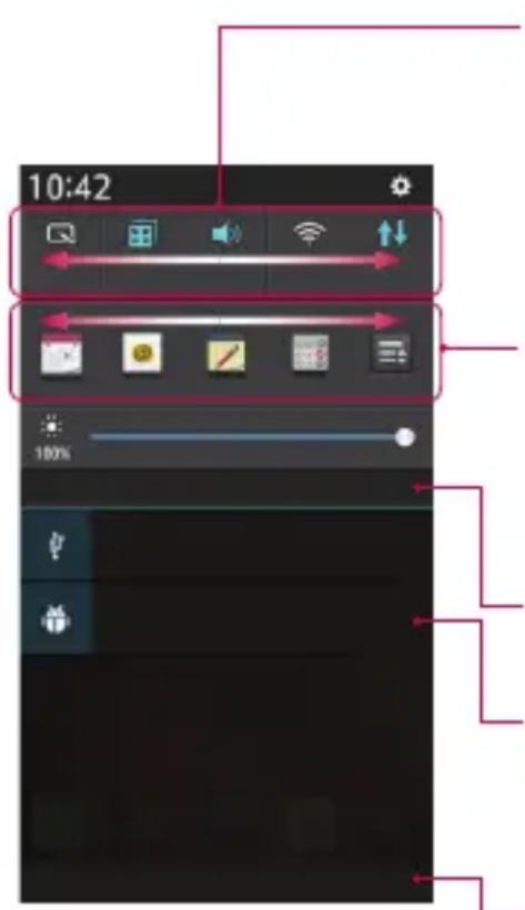 LG D320N - Öffnen des Benachrichtigungs-Panels - 1