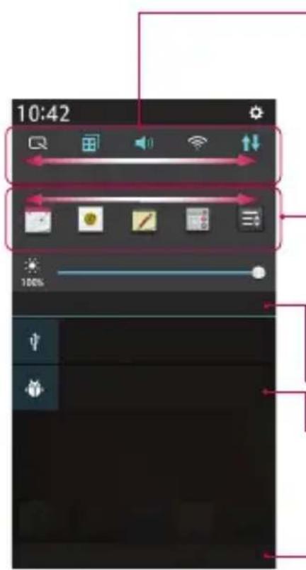 LG D320N - Odpiranje plošče z obvestili - 1