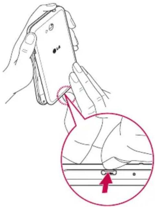 LG D320N - Installation de la carte SIM et de la batterie - 1
