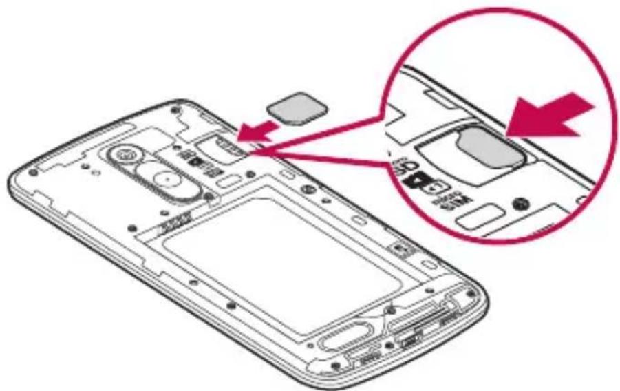 LG D331 - Installing the SIM card and battery - 2