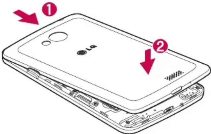 LG D390N - Einsetzen der SIM-Karte und des Akkus - 4