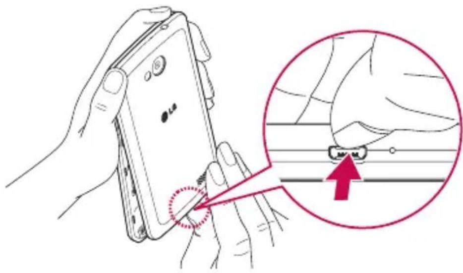 LG D390N - Installation de la carte SIM et de la batterie - 1