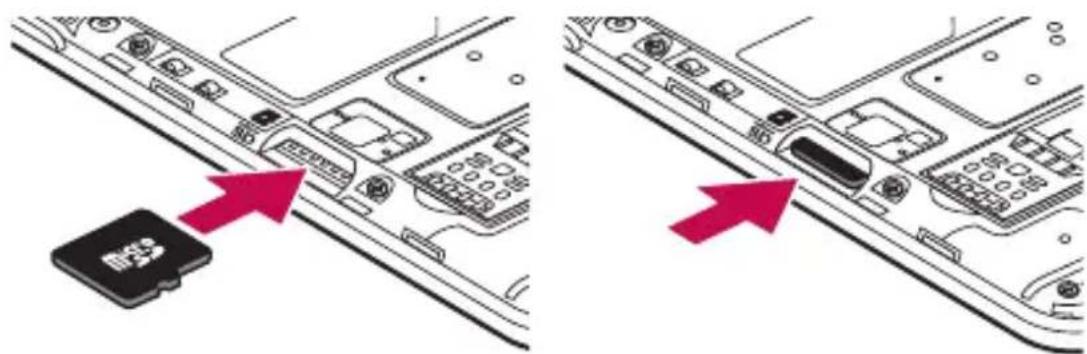 LG D390N - So setzen Sie eine Speicherkarte ein: - 1