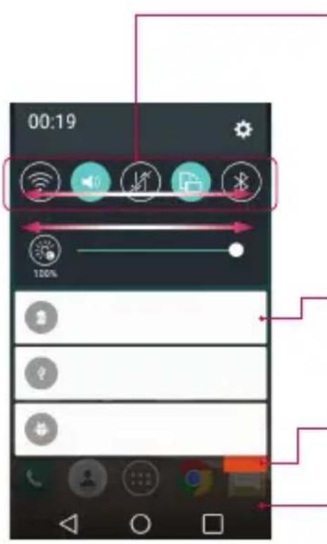 LG D390N - Öffnen des Benachrichtigungs-Panels - 1
