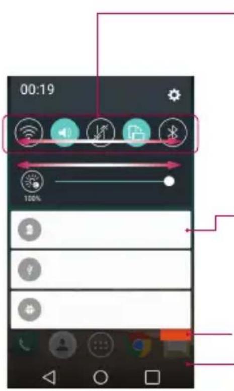 LG D390N - Opening the notifications panel - 1