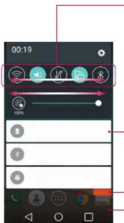 LG D390N - Odpiranje plošče z obvestili - 1