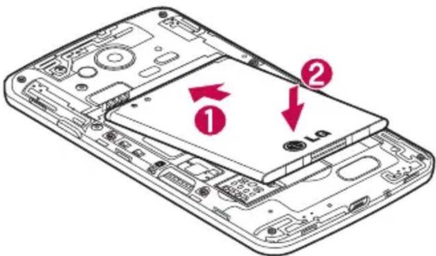 LG D390N - Installing the SIM card and battery - 3