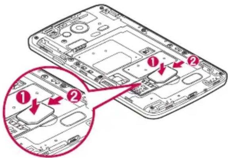LG D390N - Installation de la carte SIM et de la batterie - 2