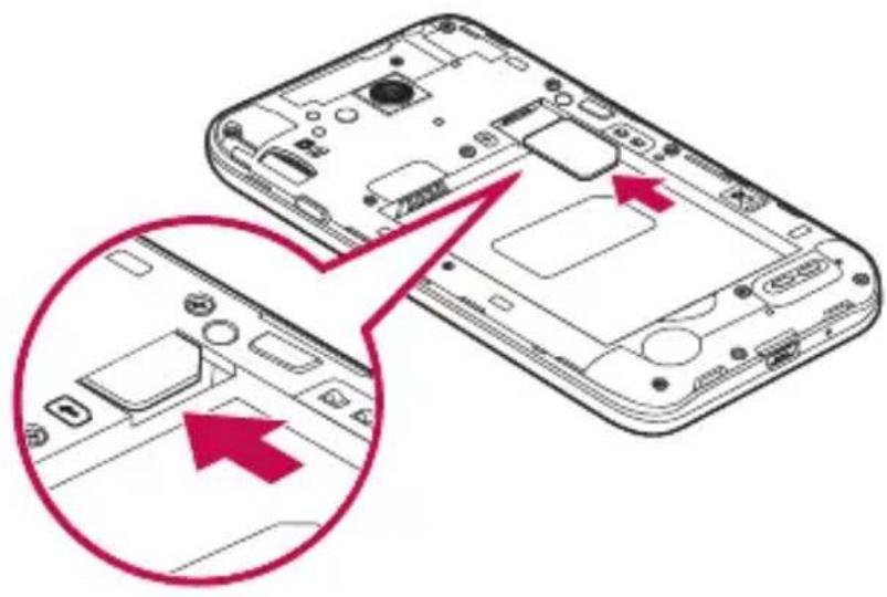 LG D280N - Installation de la carte SIM et de la batterie - 2