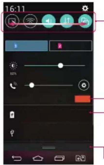 LG D335E - Odpiranje plošče z obvestili - 1