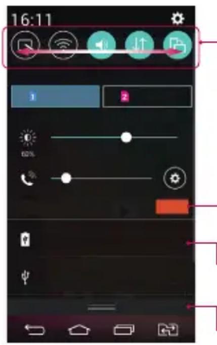 LG D335E - Öffnen des Benachrichtigungs-Panels - 1