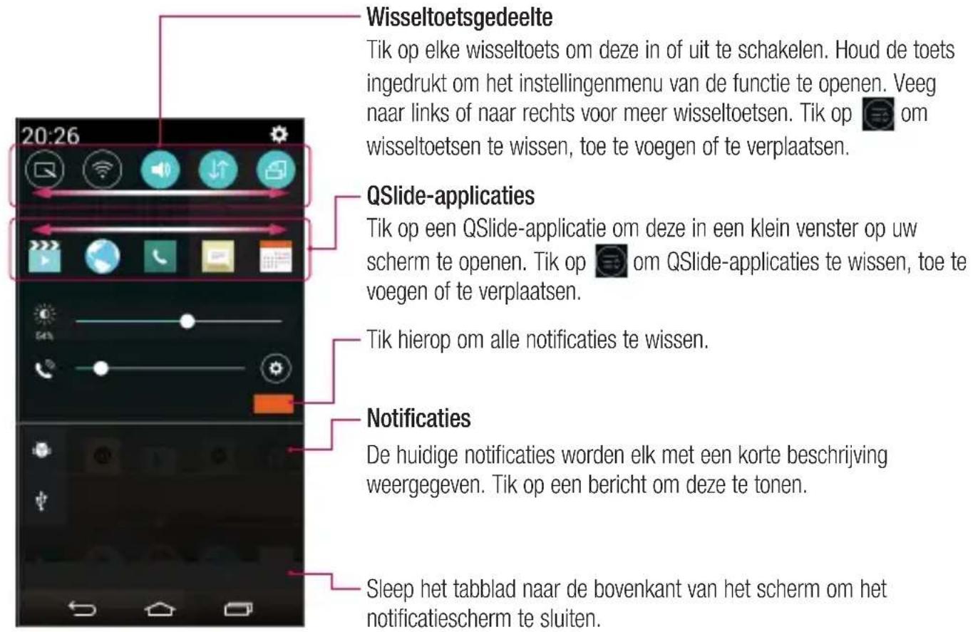 LG D290N - Het notificatieschem openen - 1