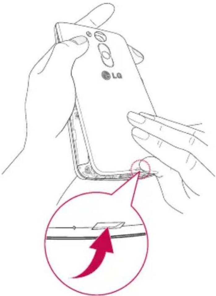LG D290N - Installation de la carte SIM et de la batterie - 1