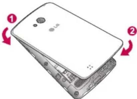 LG D213N - Einsetzen der SIM-Karte und des Akkus - 4