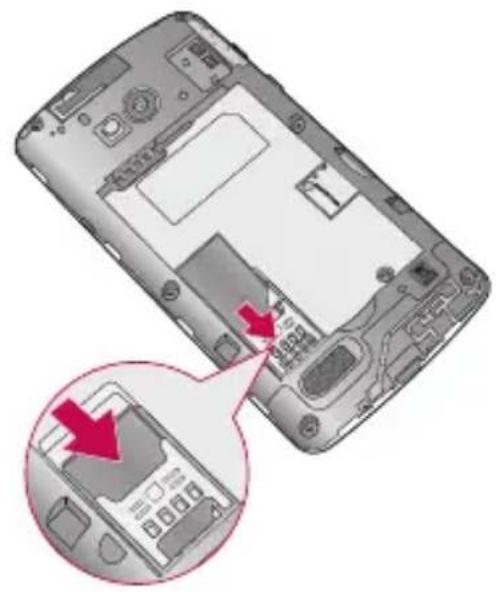 LG D213N - Namestitev kartice SIM in baterije - 2