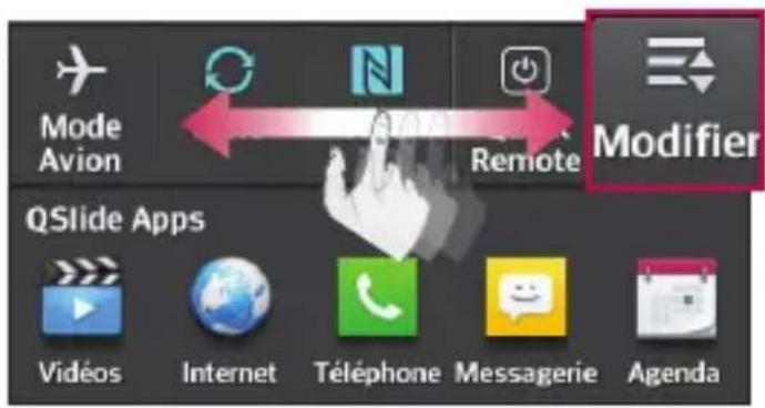 LG D315 - Pour réorganiser les éléments de Paramètres rapides sur le volet Notifications - 1