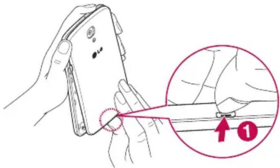 LG D315 - Installation de la carte SIM et de la batterie - 1