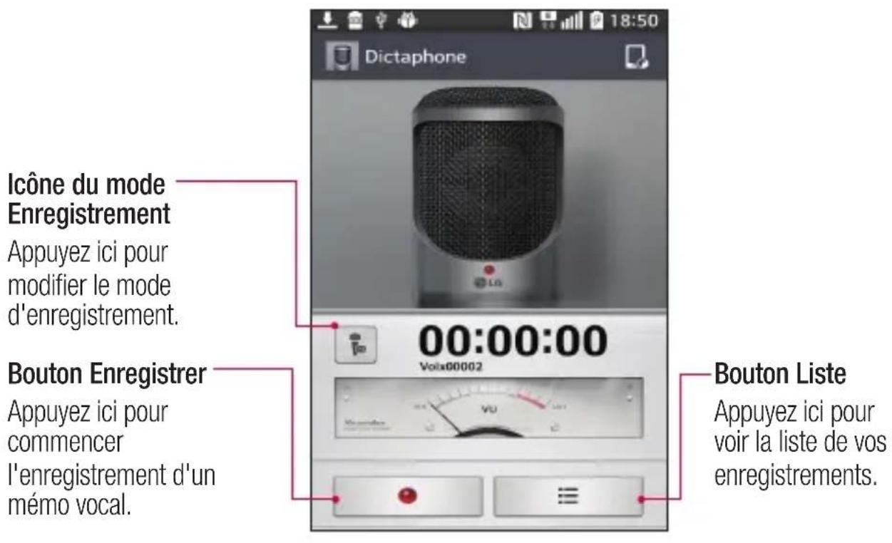 LG D315 - Envoi du mémo vocal - 1