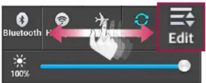 LG D120 - Per riorganizzare gli elementi di impostazione rapida dell'area delle notifiche - 1